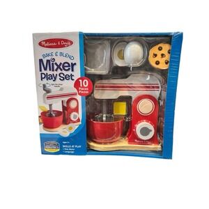 NIB Melissa & Doug Mixer Cookies Bake & Blend 10 Pcs Playset Eggs Butter Recipe
